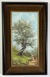 Vintage Original Oil On Board Painting Of Italian Countryside By Zanni