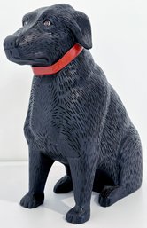 Hand-carved Black Labrador Retriever Sculpture By Artist Stephen HunecK