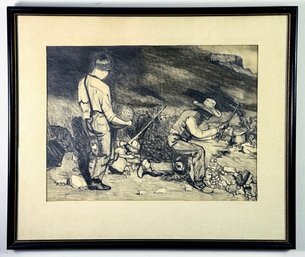 Original Pencil On Paper Of Stone Breakers After Corbet Artist Unknown