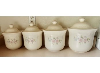 Set Of 4 Ceramic Pfaltzgraff Canisters
