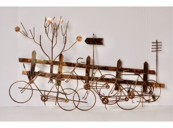 Vintage Metal Rice Import Bicycle Wall Art In The Style Of Jere