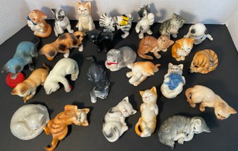 1980s Complete Danbury Mint Vintage Bone China 'Cats Of Character' Set 25 Pieces - Taiwan
