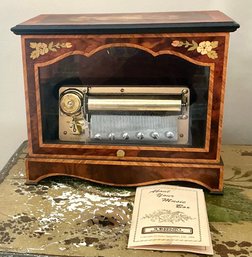 ANGELO BORNAGHI INLAID MUSIC BOX WORKS! PLAYS 1 TUNE CHOPIN #184 ITALY, SWISS REUGE Movement 1986- WE CAN SHIP