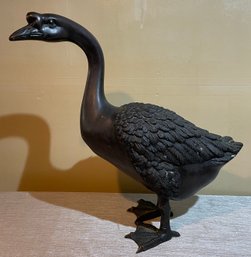 VINTAGE BRONZE LIFE SIZE GOOSE 26 LBS!  (1 Of 2) 28'H
