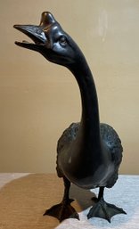 VINTAGE BRONZE LIFE SIZE GOOSE 23 LBS!  (2 Of 2) 28'H