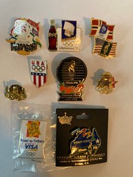 Set Of Nine Olympic Pins