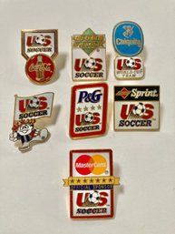 Set Of  Seven US Soccer Pins