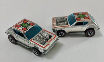 Two Hot Wheels Redline Gremin Grinder Cars 1974