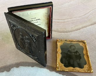 1860  UNION CASE 6TH PLATE REBEKAH AT THE WELL THERMOPLASTIC GUTTA PERCHA W/GIRL READING, PA- WE CAN SHIP!
