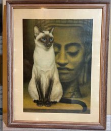 GIRARD GOODENOW CAT SIAMESE Framed 1965 Women's Day Print Of Original Oil Paintings Fawcett Pub-WE CAN SHIP!