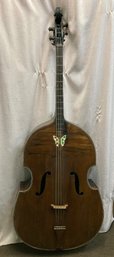 Vintage Upright Double Bass  With Inlay Butterfly