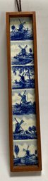 Framed Set Of 6  Vintage  Hand Painted Miniature Delft Tiles