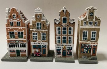 Set Of 4 Vintage Jacob Blokker Mini Canal Houses
