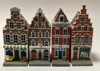 Set Of 4 Vintage Blokker Mini Canal Houses