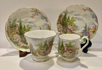 Beautiful Set Of 2 Royal Albert  England Bone China Cup And Saucers