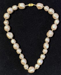 Signed MONET COUTURE BAROQUE LUCITE WHITE PEARL 1960s NECKLACE 15'