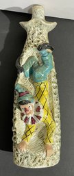 FURLAN ITALIAN POTTERY HANDSTAND CLOWN WINE DECANTER - 13'