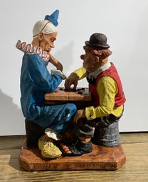 Vintage 1977 Limited Edition 198/750 R. W. Nickerson Clowns Playing Checkers - 12' Tall