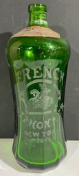 Vintage Green 12-Sided French Siphon Carbonated Water Seltzer Bottle