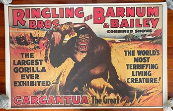 RINGLING BROS BARNUM BAILEY CIRCUS GARGANTUA POSTER 1938 Copy P-12 792