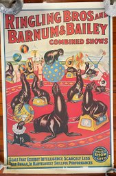 Ringling Bros Barnum Bailey Circus Trained Seals Vintage Poster P-20 120