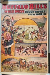 Vintage Ringling Bros. Circus Poster 'Buffalo Bill's Wild West & Riders' P-1 1833