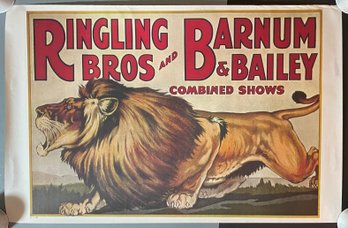 24x36' RINGLING BROS BARNUM BAILEY CIRCUS POSTER LION P-9