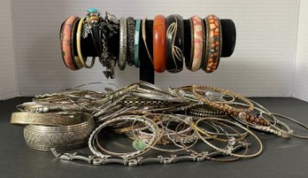 Huge Lot Of Approx. 100 Fashion Bangles & Bracelets