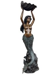 Impressive Bronze Mermaid Fountain - Life Size 6 Feet