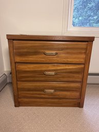 Matching Pair High Gloss Oak Grain 3 Drawer Nightstand