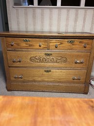Antique Golden Oak Chest Of Drawers- Great Piece For Any Room!
