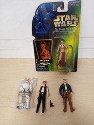 Star Wars Vintage & 1990s Lot: Han Solos, Leia, Kellogg's Mail-Away, 4 Figures