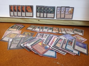 Lot Of 80 Magic The Gathering Cards  Sleeved, Vintage & Assorted Rares