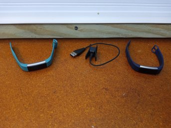 Dual Fitbit Bands With Charger Untested Open Box Smart Fitness Trackers, Assumed Working