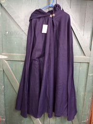 Handcrafted 48' Wool Cloak By Designs By J With Decorative Brass Clasp