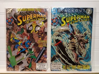 Superman Action Comics #670 And #671 Armageddon And Blackout 1991 DC Lot