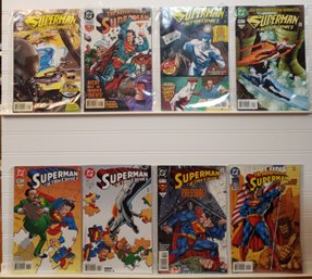 8 Superman Comics Lot 1990s Action Comics Adventures Puzzle Legion Annual