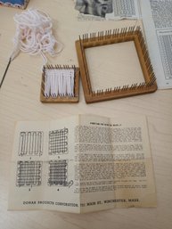 Vintage Donar Weave-It Loom Set With Instructions And Original Wood Frames