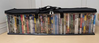 Carrying Case With Approx. 50 DVDs And Collections Including Marvel, Action & Drama