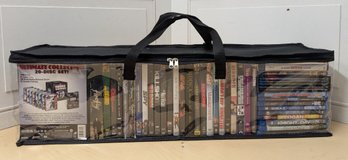 About 40 DVDs And Blu-rays In Case With Firefly, Three Stooges, Logan, Spectre