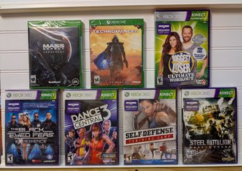 Xbox One And Xbox 360 Kinect Sealed Game Lot - 7 Titles Incl. Mass Effect & Dance Central