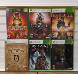 Xbox 360 RPG Game Lot - 6 Preowned Titles Including Fable Trilogy And Elder Scrolls