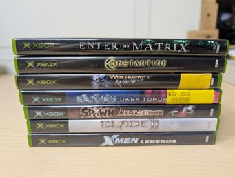 Lot Of 7 Original Xbox Superhero And Action Games Including Matrix And X-Men