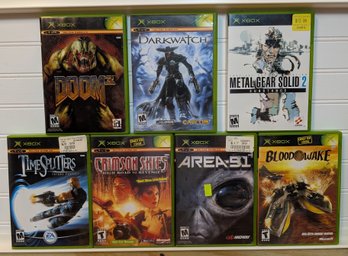 Lot Of 7 Original Xbox Games Including Doom 3, Metal Gear Solid 2, And More