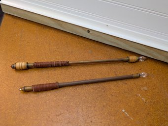 Pair Of 14' And 16' Fantasy Wands With Faux Crystal Tips And Colored Accents