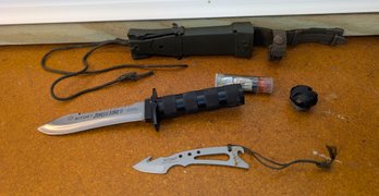Aitor Jungle King II Survival Knife With Sheath, Skinner Blade, And Accessories