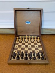 Vintage Dal Negro Peg Chess Set Travel Box Italy With Complete Wooden Pieces