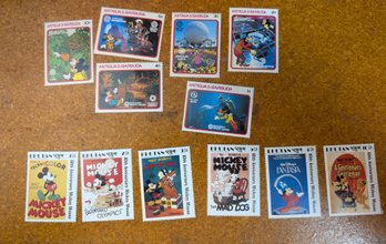 Disney Stamp Lot: Antigua & Barbuda EPCOT And Bhutan Mickey Mouse 60th Set (12)