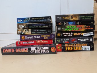 Lot Of 12 Sci-Fi And Fantasy Books By David Drake, Ed Greenwood, Modesitt & More
