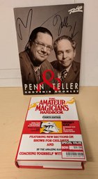 Penn & Teller Autographed Souvenir Booklet And Amateur Magicians Handbook